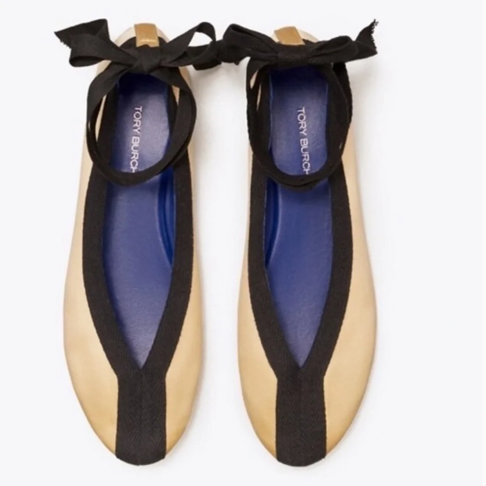 New TORY BURCH Herringbone Wrap Ballet Flats
